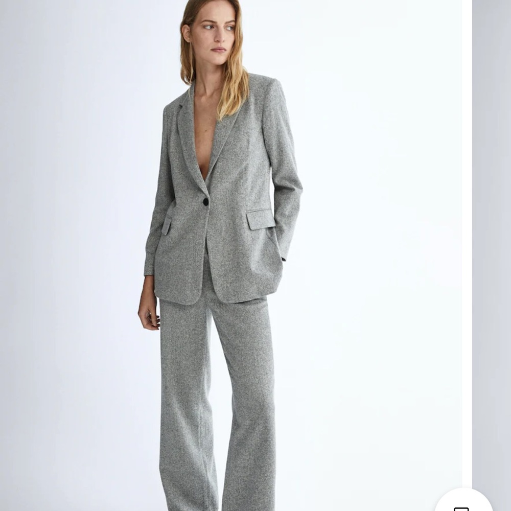 Massimo Dutti Wool Herringbone Blazer, size 6